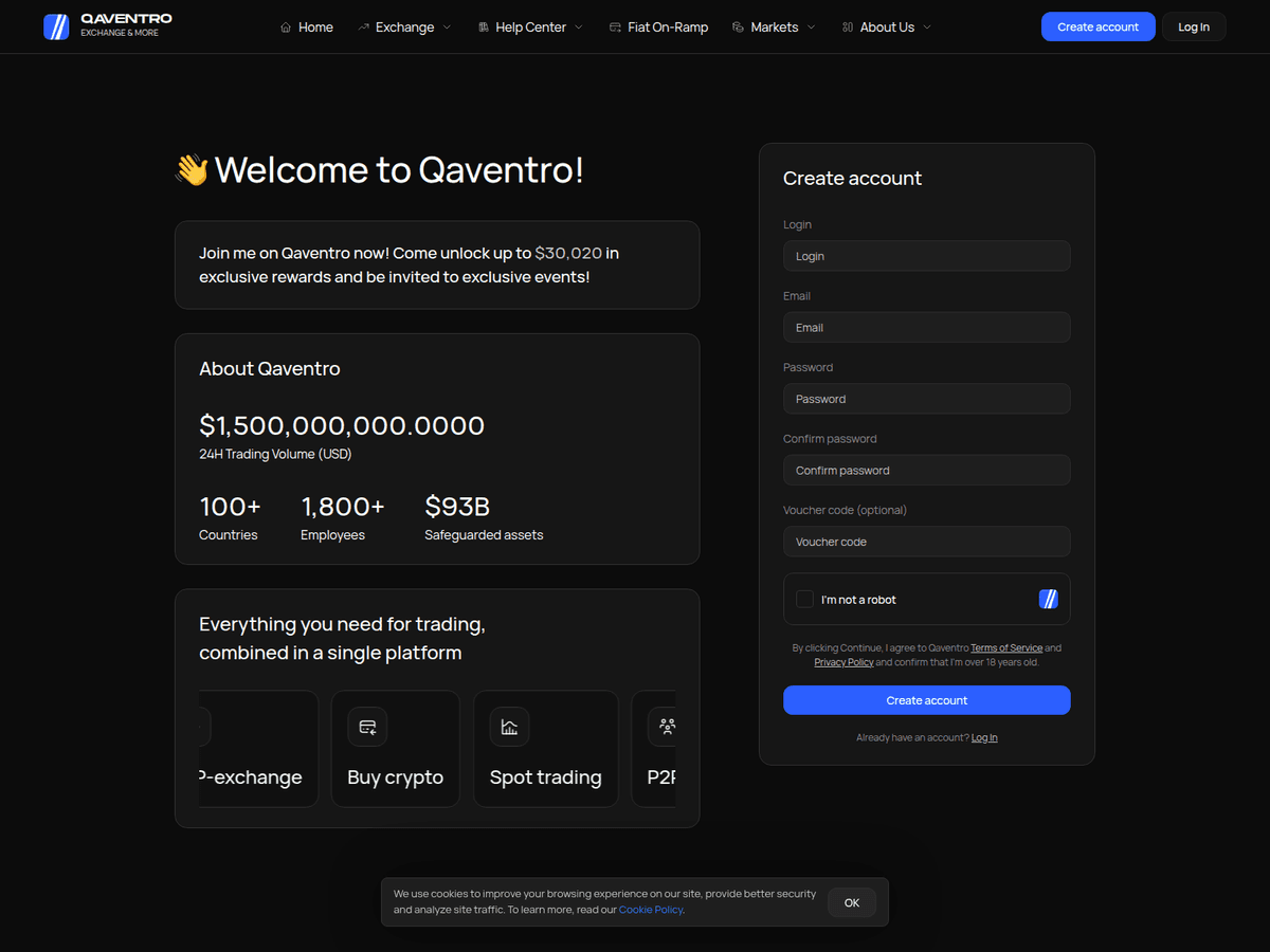 Screenshot der Webseite Qaventro (qaventro.com)