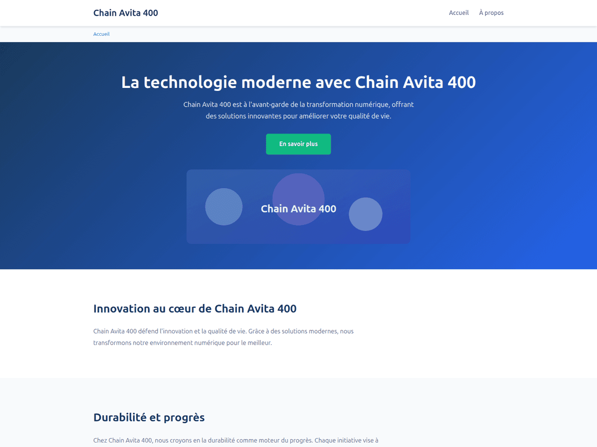 Screenshot der Webseite Chain Avita 400 (chain-avita-400.org)