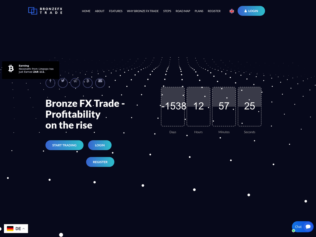 Screenshot der Webseite Bronzefx Trade (mail.bronzefx-trade.com)