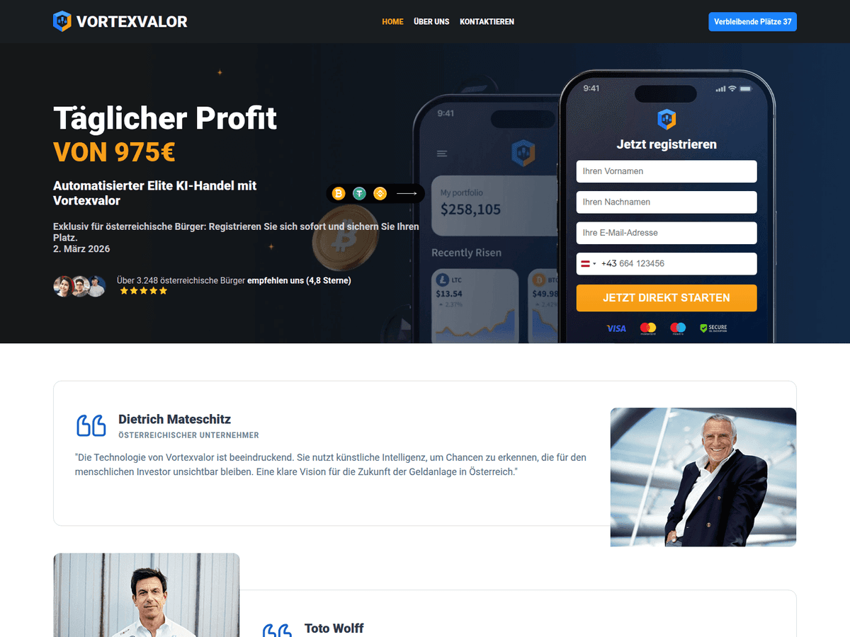 Screenshot der Webseite Vortexvalor At (vortexvalor-at.com)