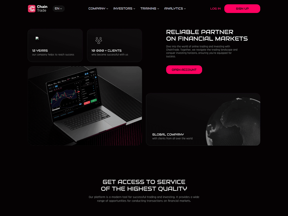 Screenshot von Chaintradeofficial