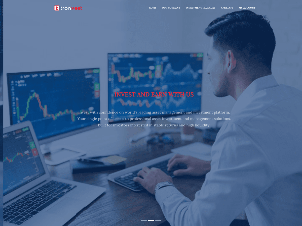 Screenshot der Webseite Bitstreams (tronvestltd.com.bitstreams.cloud)