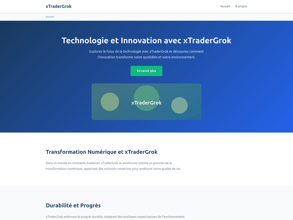 Screenshot der Webseite X Trader Grok (x-trader-grok.org)