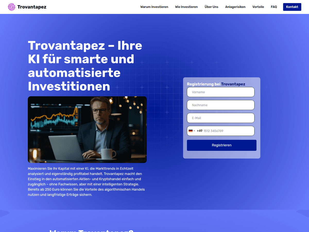 Screenshot der Webseite Trovantapez (trovantapez.org)