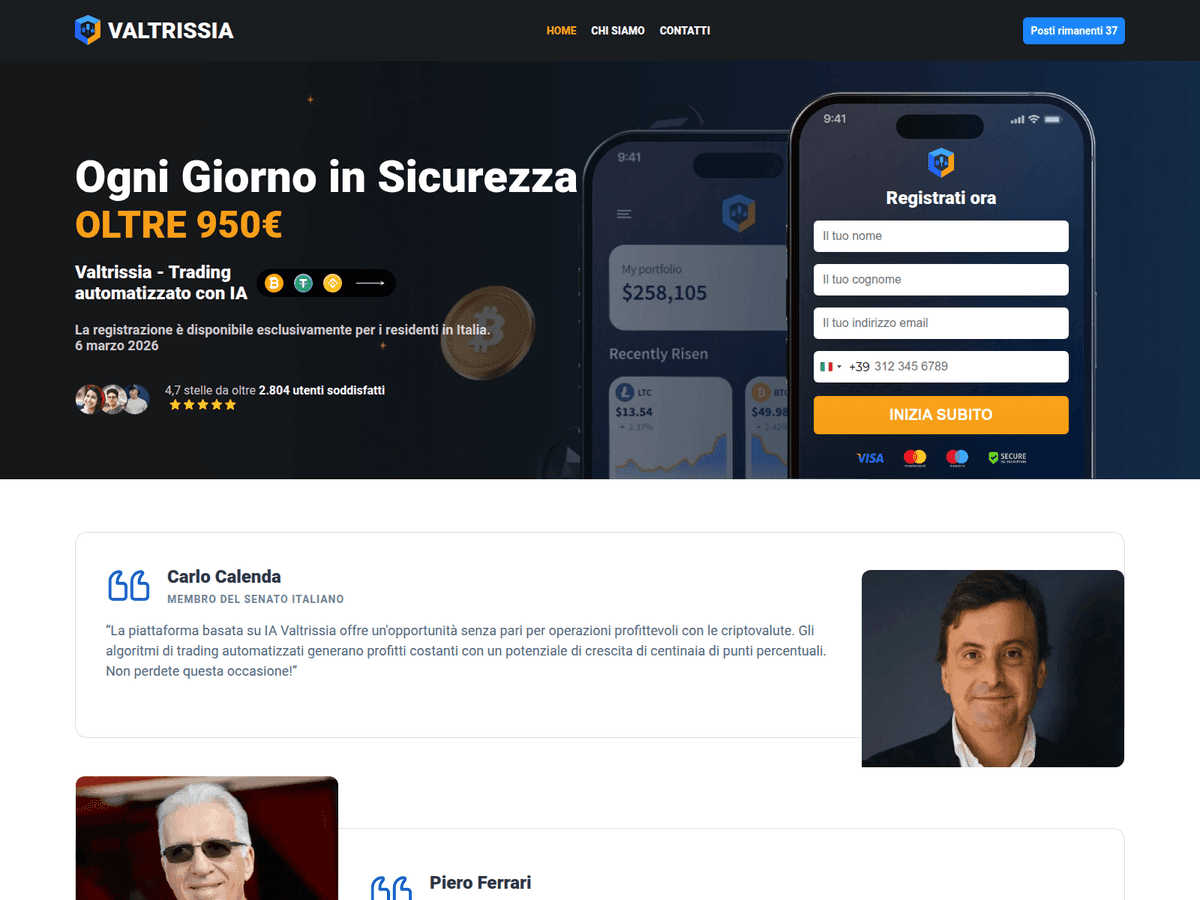 Screenshot der Webseite Valtrissia Ia (valtrissia-ia.net)