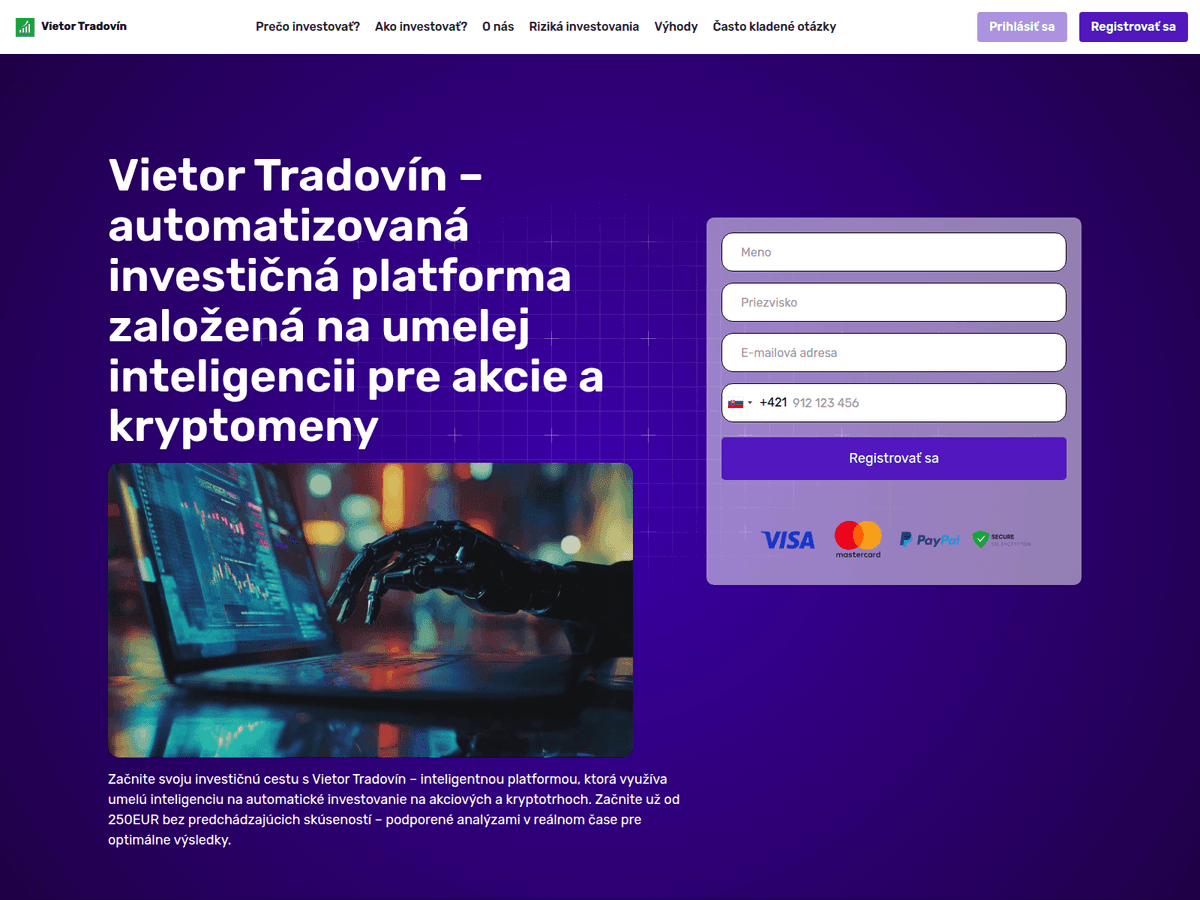 Screenshot der Webseite Vietortradovin (vietortradovin.com)