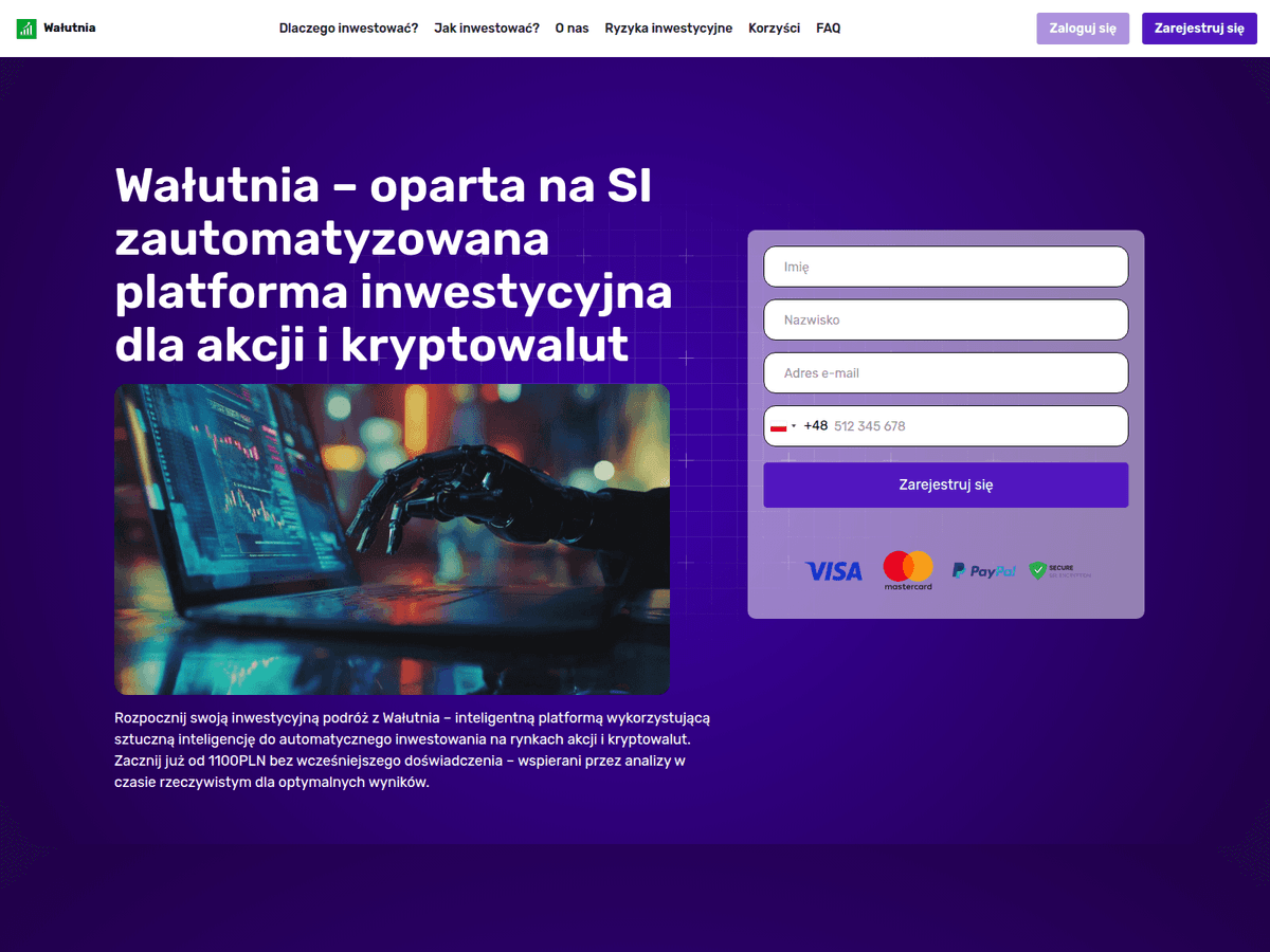 Screenshot der Webseite Wautnia (wautnia.com)