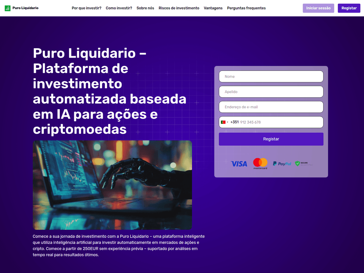 Screenshot der Webseite Puroliquidario (puroliquidario.com)