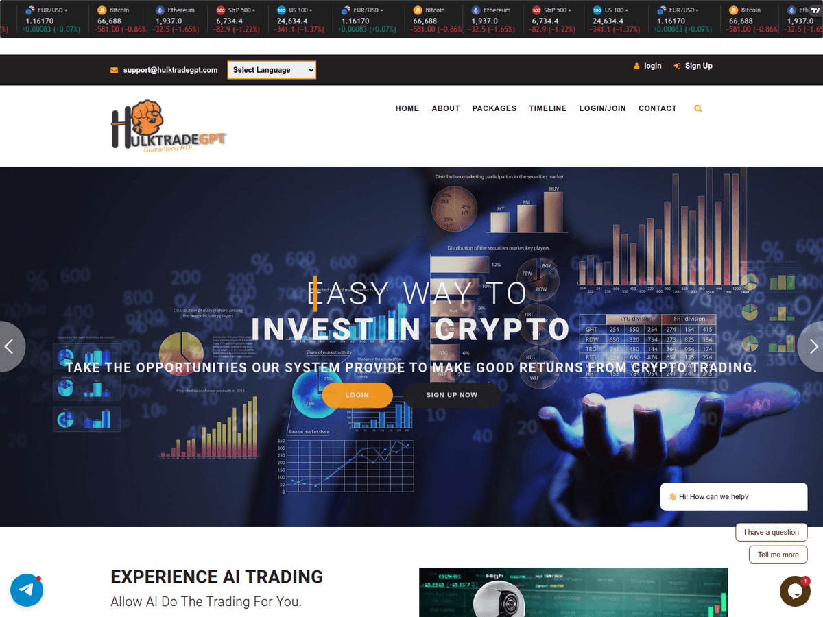 Screenshot der Webseite Hulktradegpt (hulktradegpt.com)