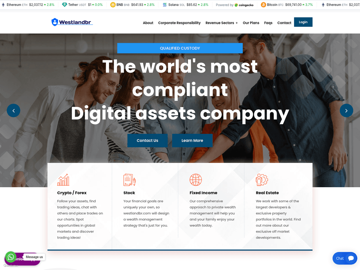 Screenshot der Webseite Westlandbr (westlandbr.com)