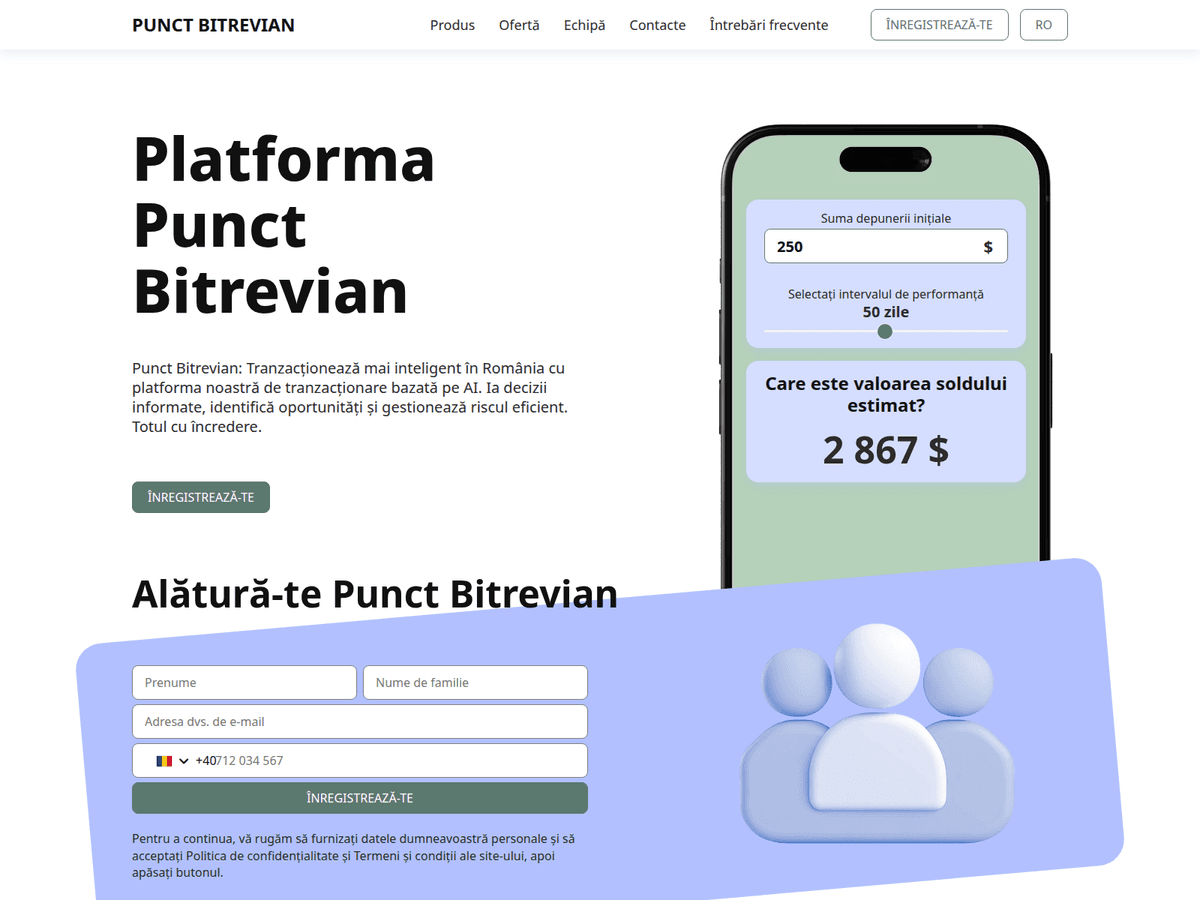 Screenshot der Webseite Punct Bitrevian (punct-bitrevian.com)