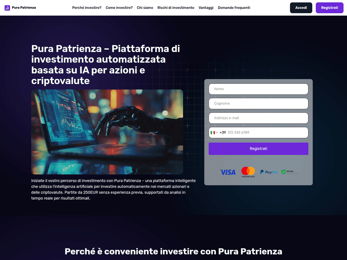 Screenshot der Webseite Pura Patrienza (pura-patrienza.org)