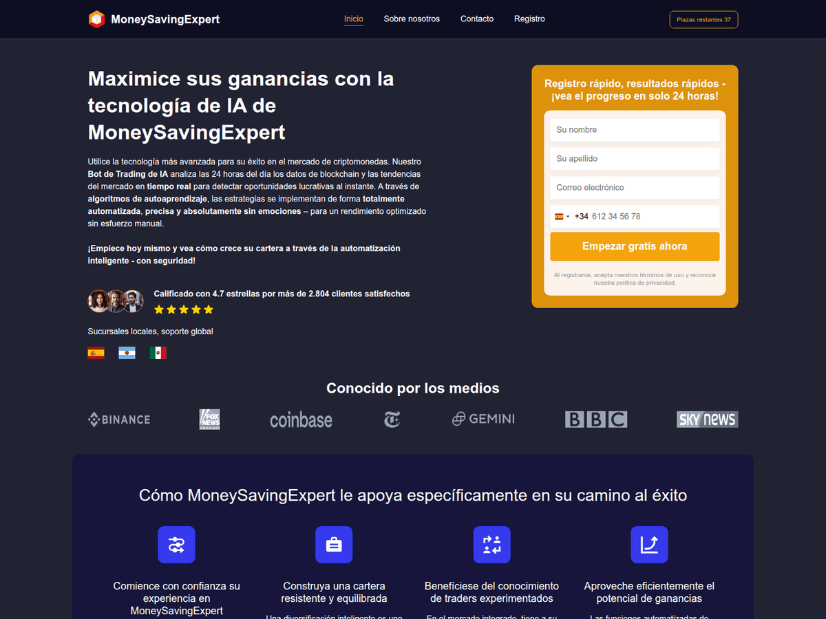 Screenshot der Webseite Moneysavingexpert (moneysavingexpert.es)