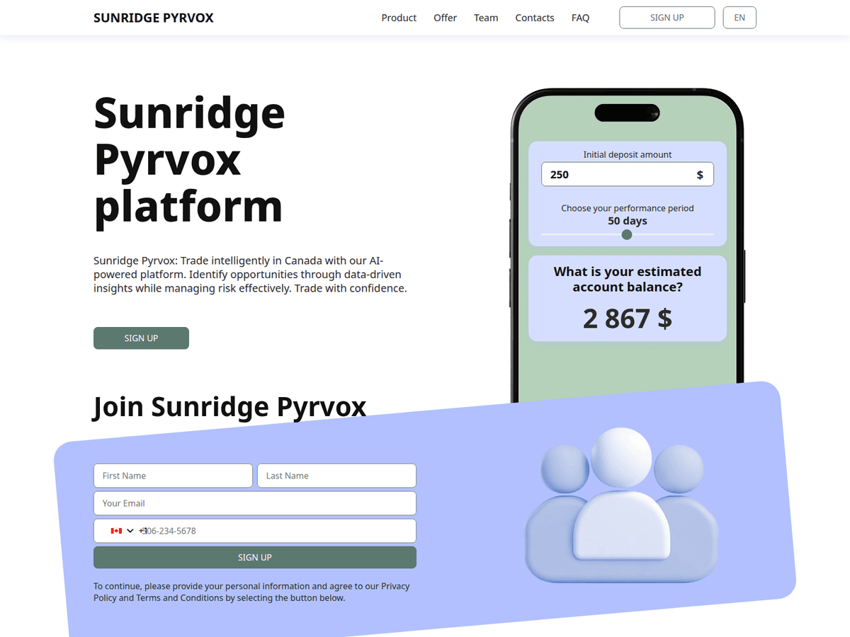 Screenshot der Webseite Sunridge Pyrvox (sunridge-pyrvox.com)