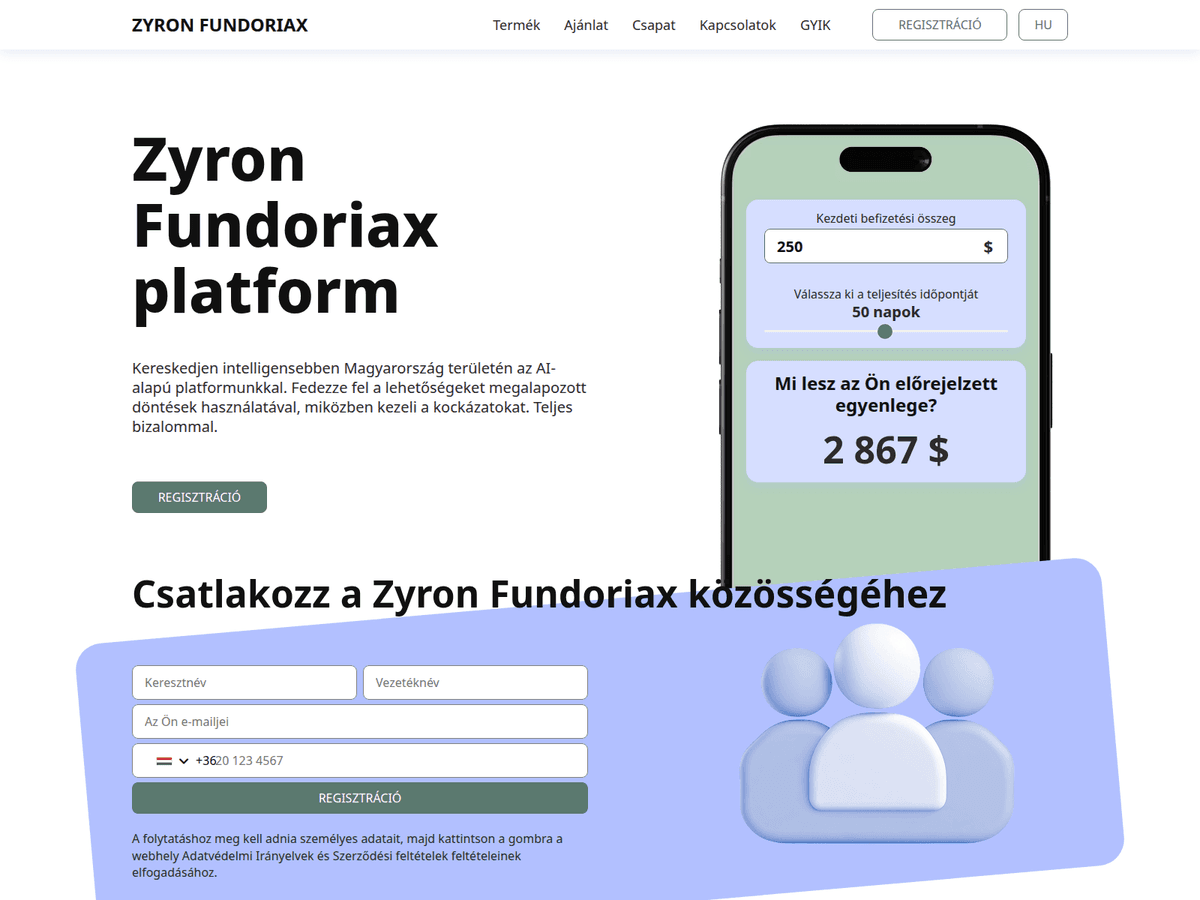 Screenshot der Webseite Zyron Fundoriax (zyron-fundoriax.com)