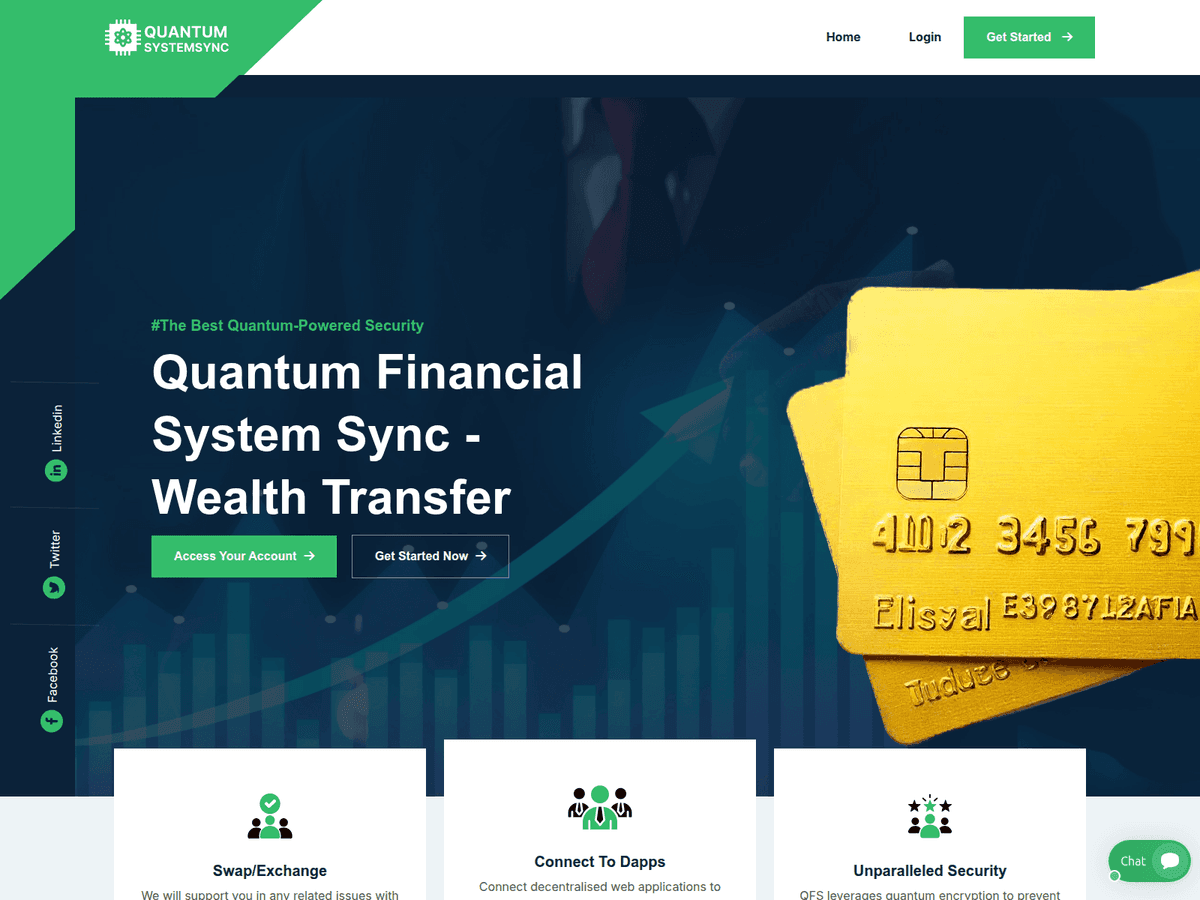 Screenshot der Webseite Quantumsystemsync (quantumsystemsync.com)