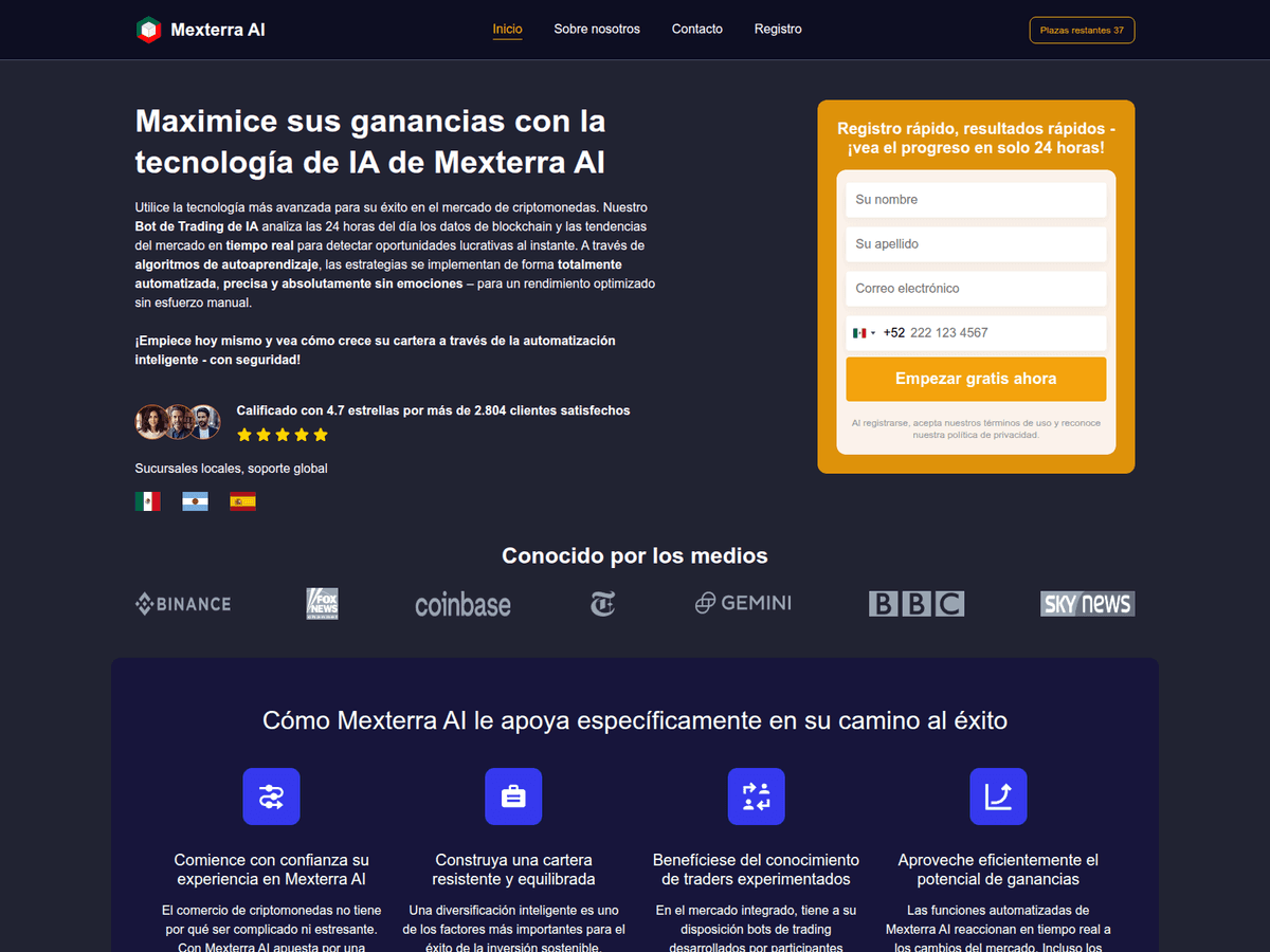 Screenshot der Webseite Mexterraai (mexterraai.com)