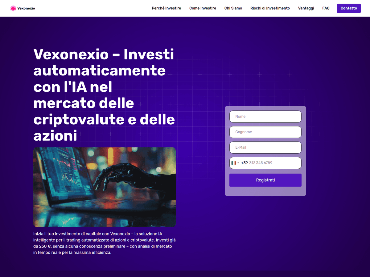 Screenshot der Webseite Vexonexio (vexonexio.vip)