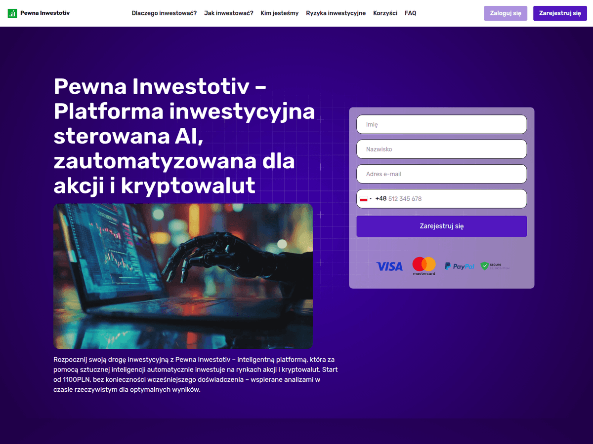 Screenshot der Webseite Pewna Inwestotiv (pewna-inwestotiv.org)