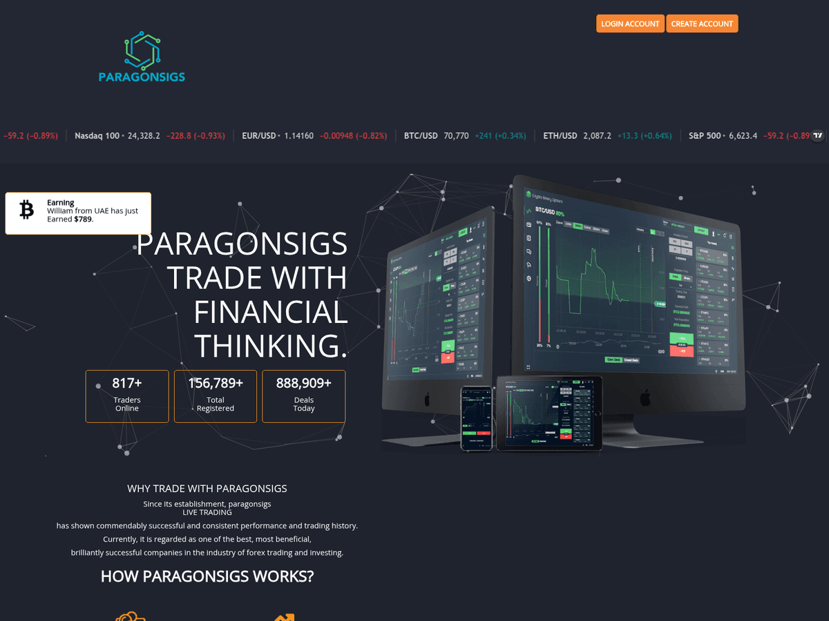 Screenshot der Webseite Paragonsigs (paragonsigs.top)