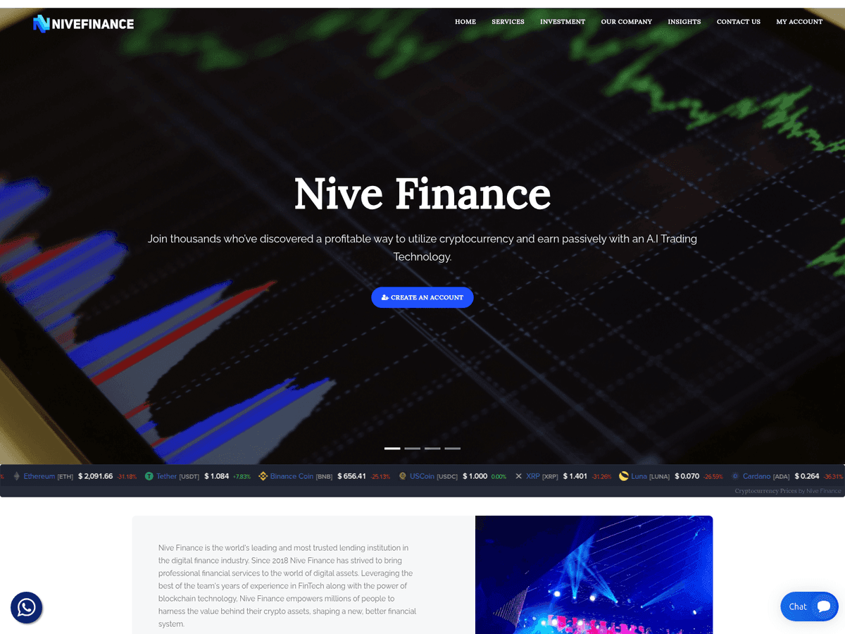 Screenshot der Webseite Pagevglobal (nivefinance.pagevglobal.com)