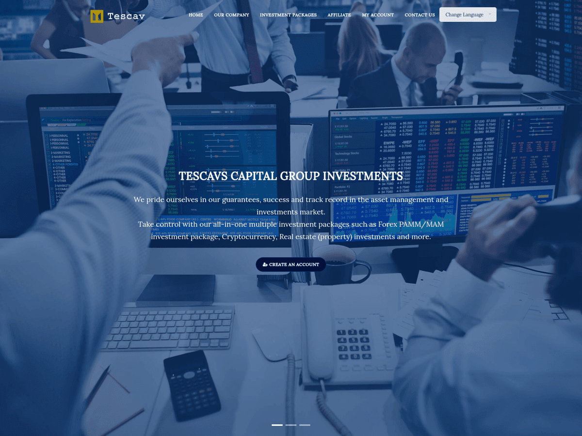 Screenshot der Webseite Tescavs (tescavs.com)