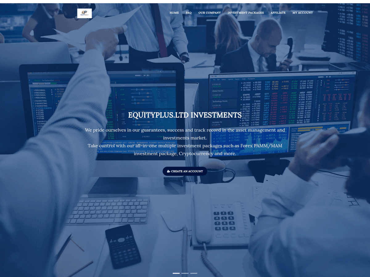 Screenshot der Webseite Equityplus (equityplus.ltd)