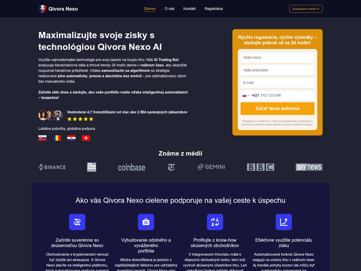 Screenshot der Webseite Qivoranexo Sk (qivoranexo-sk.com)