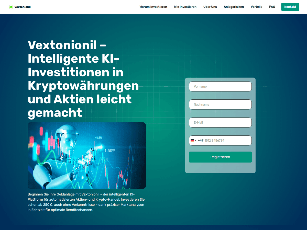 Screenshot der Webseite Vextonionil (vextonionil.org)