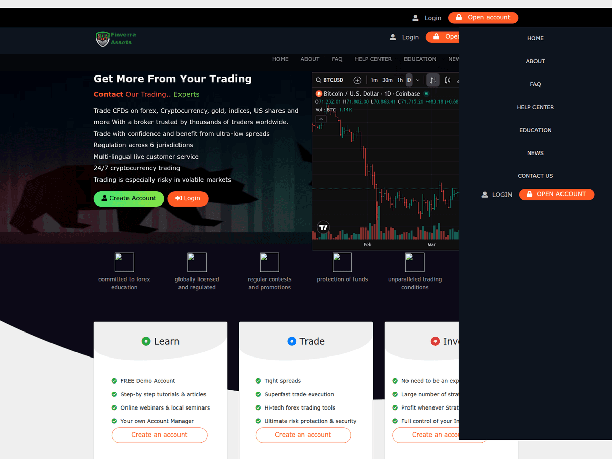 Screenshot der Webseite Finverraassets (finverraassets.com)