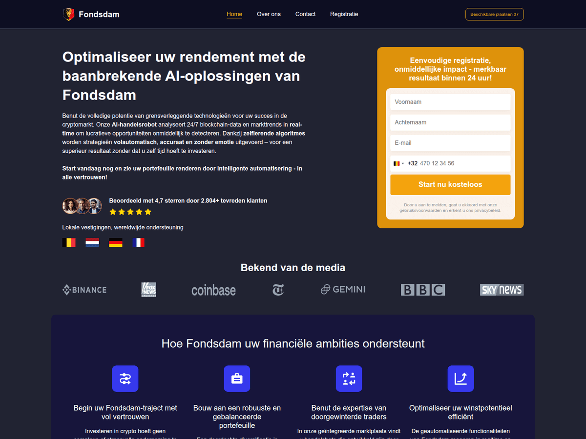 Screenshot der Webseite Fondsdam Ai (fondsdam-ai.com)