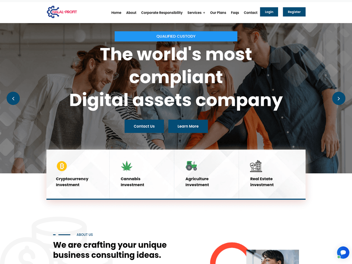 Screenshot der Webseite Halal Profithub (halal-profithub.com)