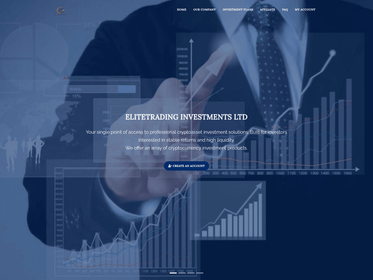 Screenshot der Webseite Elitetradin (elitetradin.com)