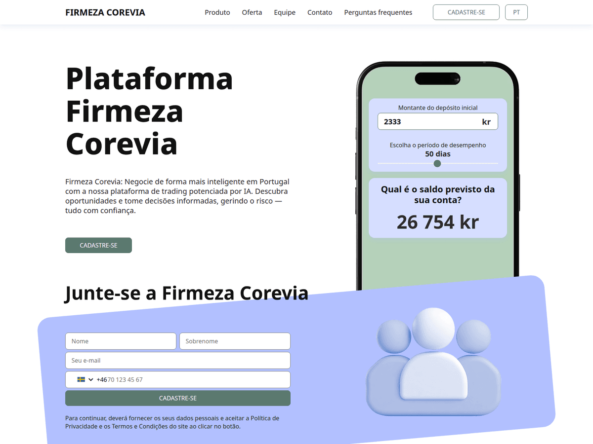 Screenshot der Webseite Firmeza Corevia (firmeza-corevia.com)