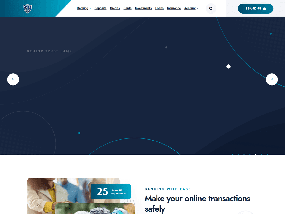 Screenshot der Webseite Seniortrustbank (secure.seniortrustbank.com)