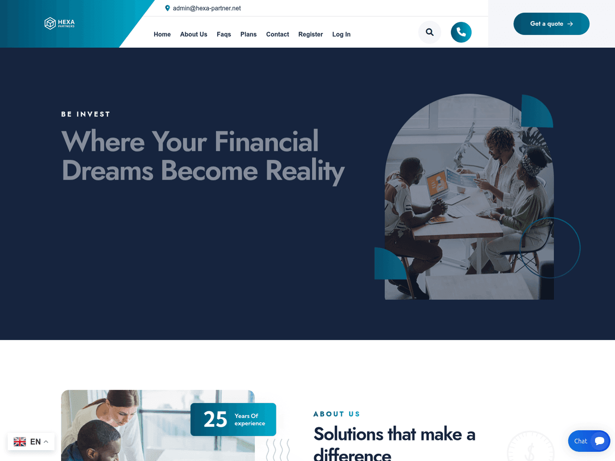 Screenshot der Webseite Hexa Partner (hexa-partner.net)