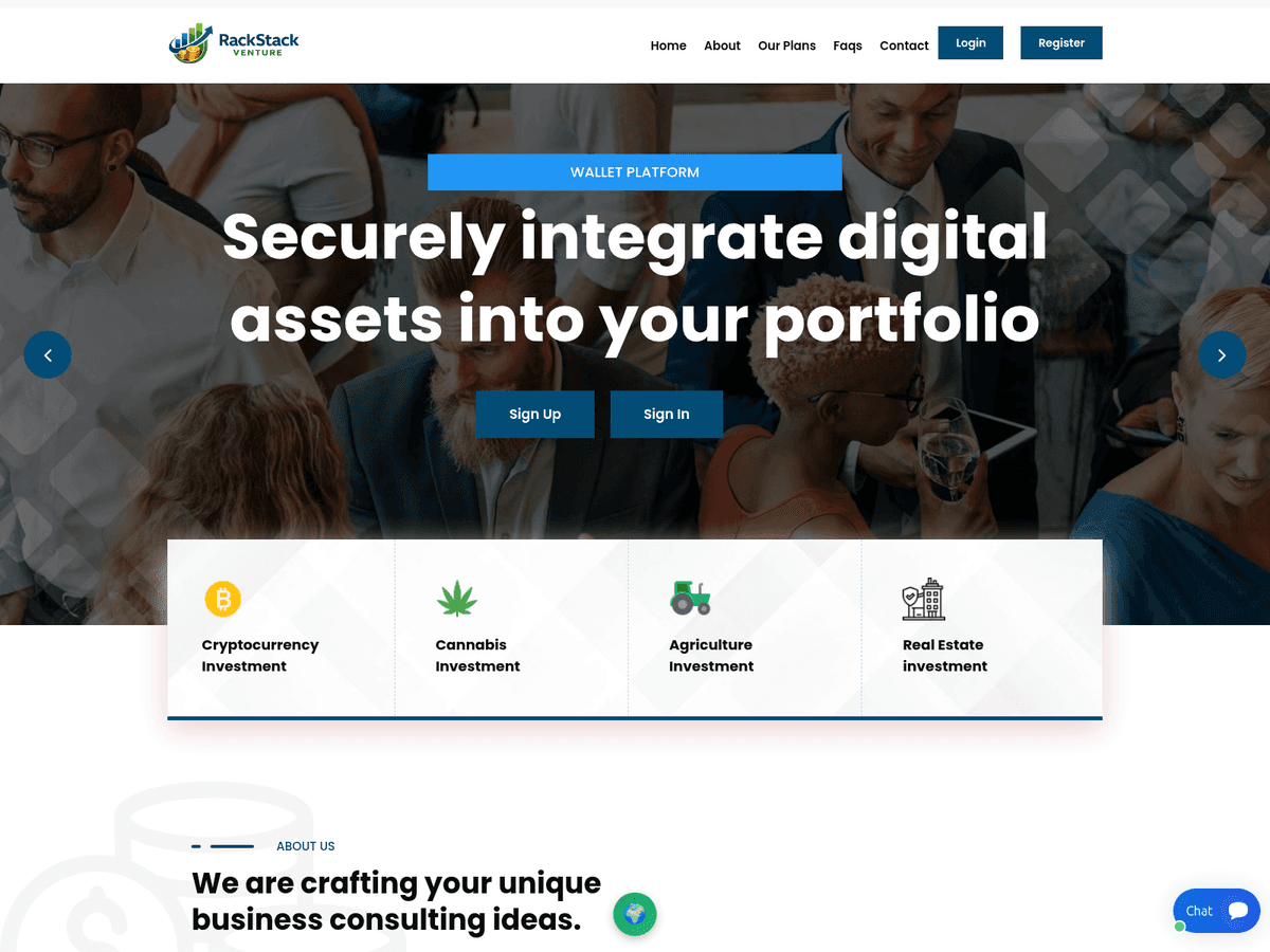 Screenshot der Webseite Rackstackventure (rackstackventure.com)