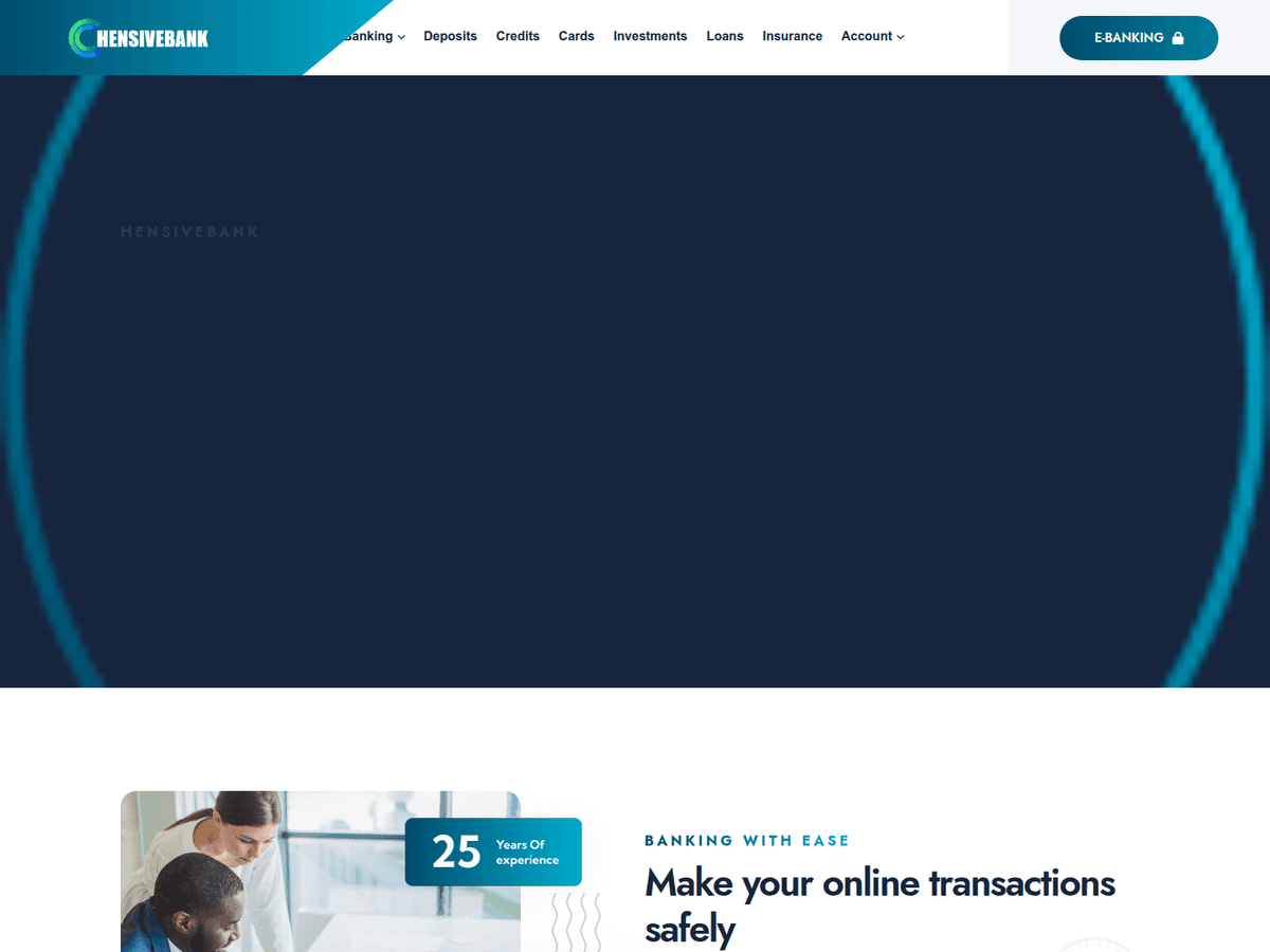Screenshot der Webseite Hensivebank (hensivebank.com)