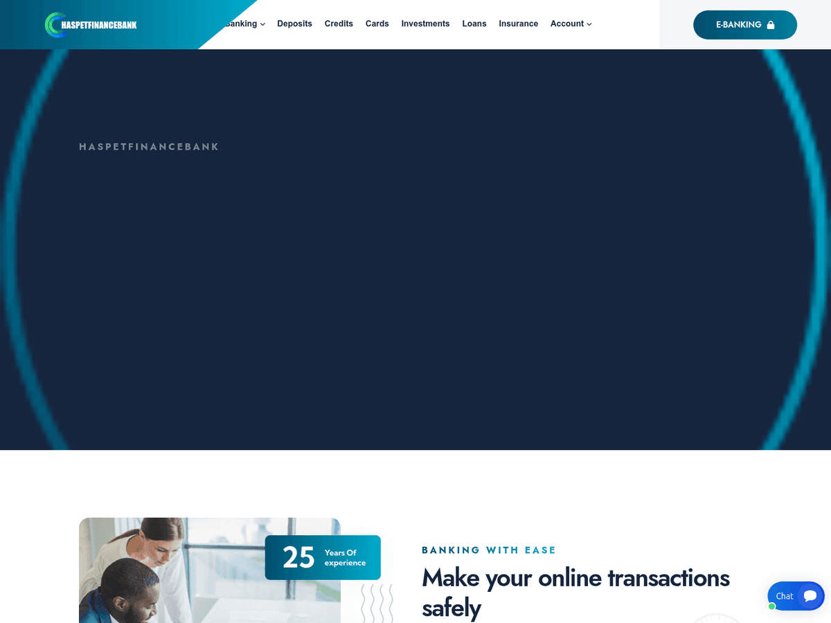 Screenshot der Webseite Haspetfinancebank (haspetfinancebank.com)
