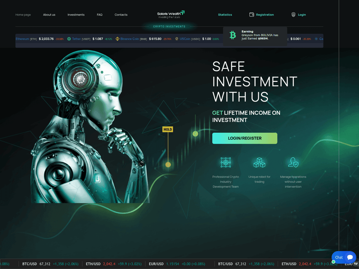 Screenshot der Webseite Solariswealthd (solariswealthd.com)