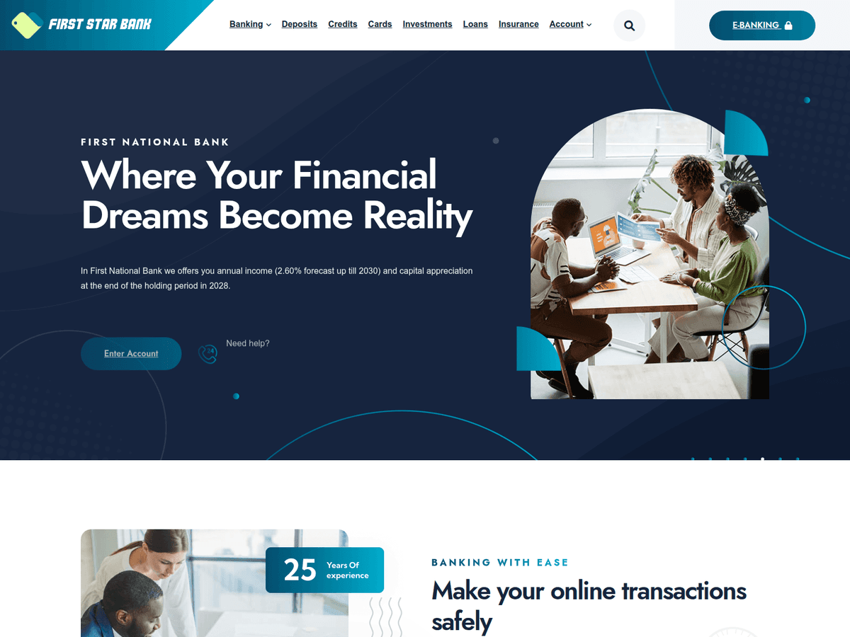 Screenshot der Webseite Firstsbnk (firstsbnk.com)