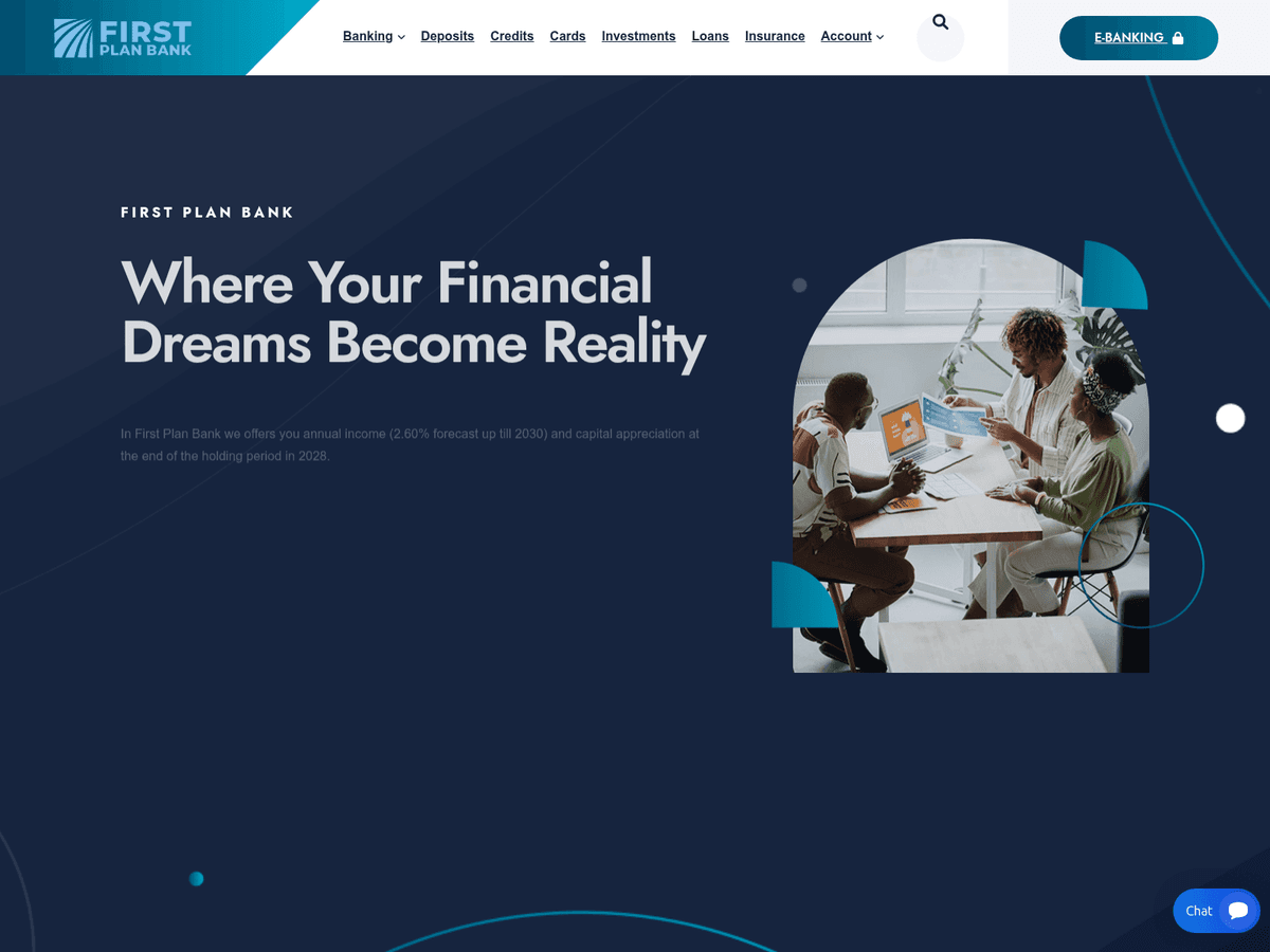 Screenshot der Webseite Firstplann (firstplann.com)