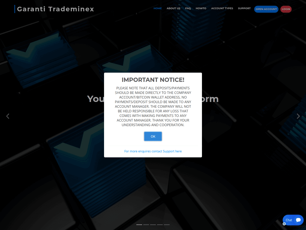 Screenshot der Webseite Garantitrademinexx (garantitrademinexx.net)
