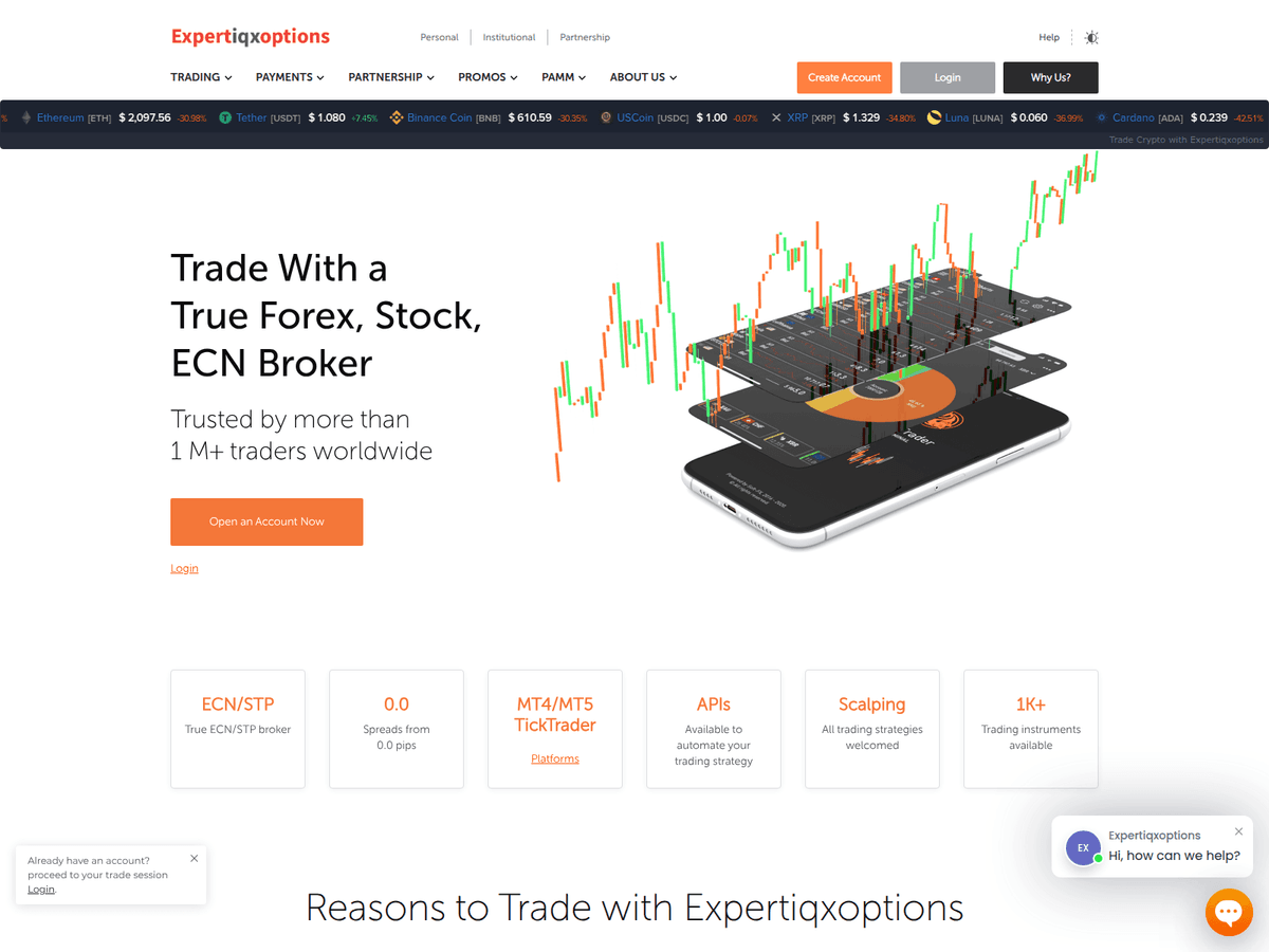 Screenshot der Webseite Expertiqxoptions (expertiqxoptions.com)