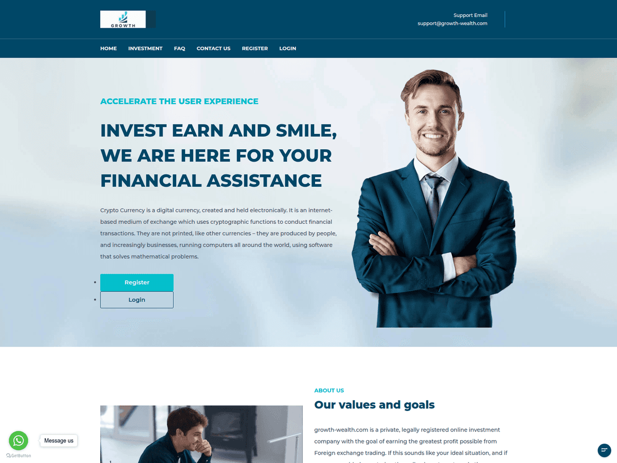 Screenshot der Webseite Growth Wealth (growth-wealth.com)