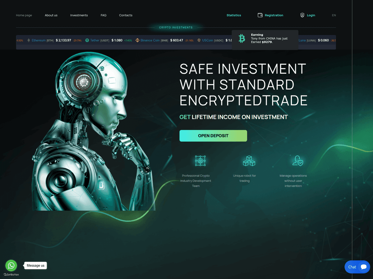 Screenshot der Webseite Standardencryptedtrades (mail.standardencryptedtrades.com)