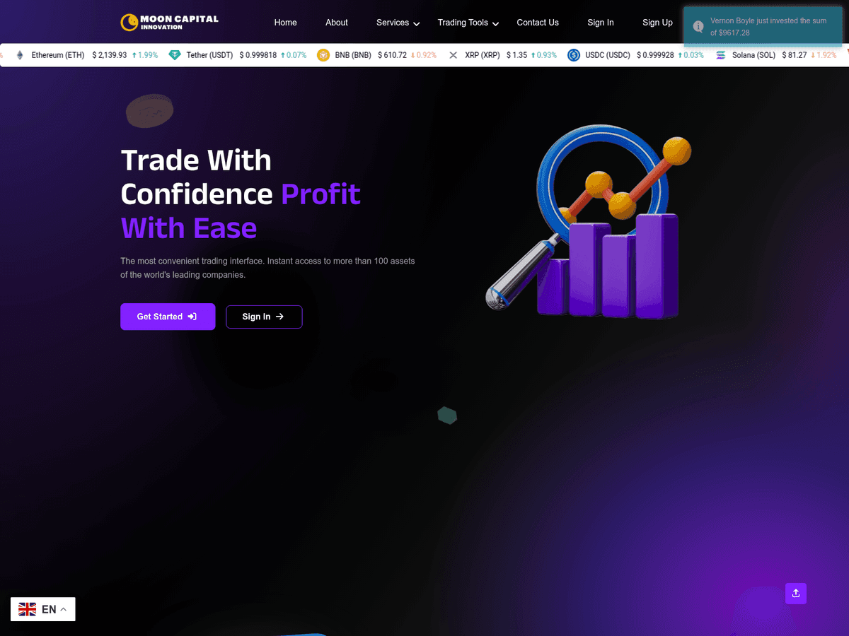 Screenshot der Webseite Themooncapitalinnovation (mail.themooncapitalinnovation.com)