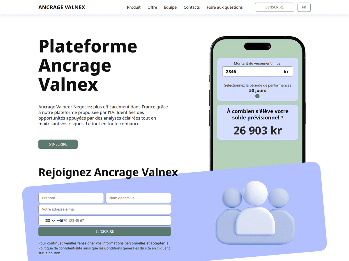 Screenshot von Ancrage Valnex