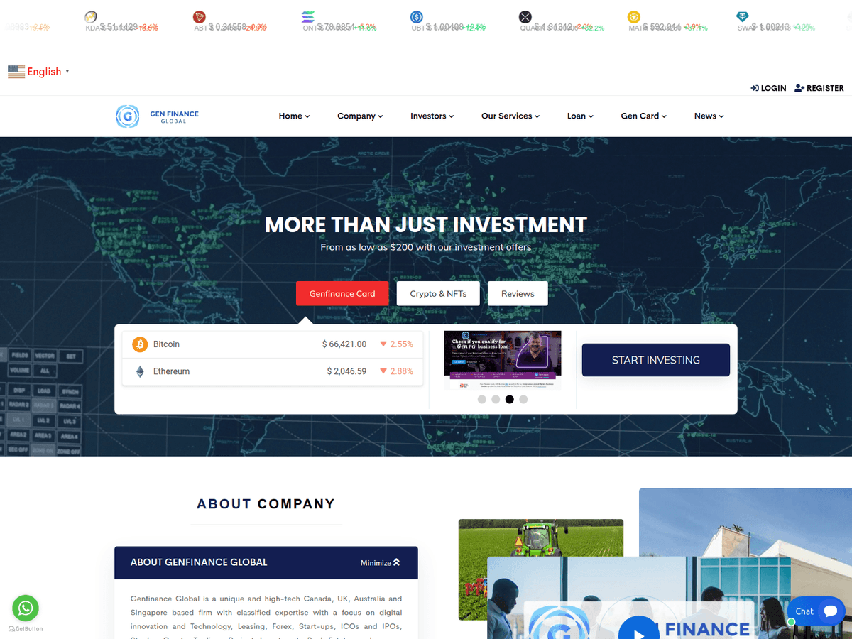 Screenshot der Webseite Genfinanceglobal (genfinanceglobal.com)