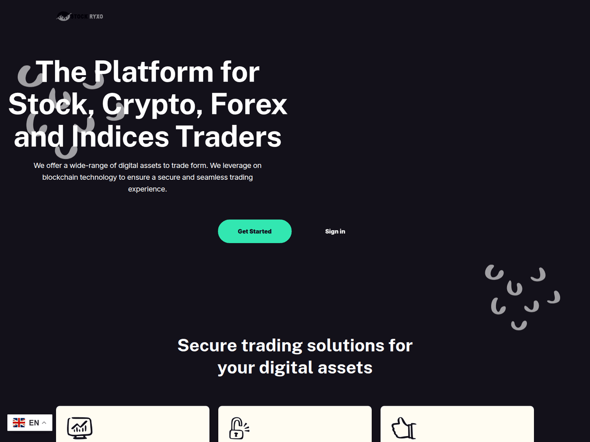 Screenshot der Webseite Stockryxo (stockryxo.com)